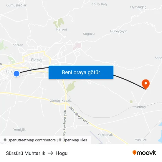 Sürsürü Muhtarlık to Hogu map
