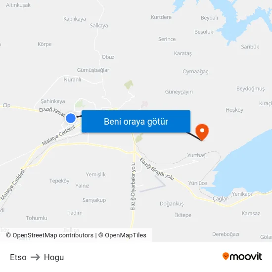 Etso to Hogu map