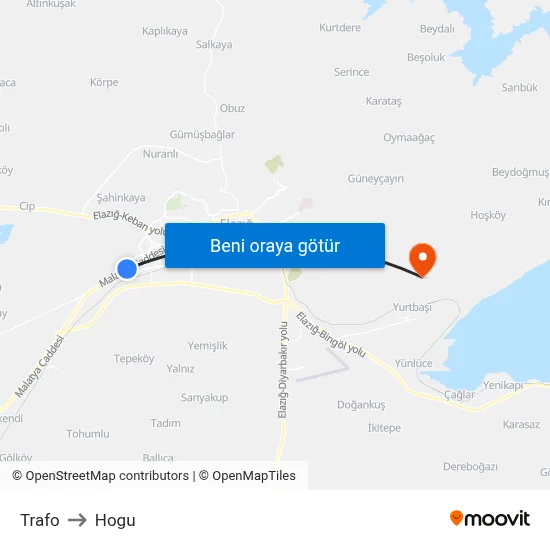 Trafo to Hogu map