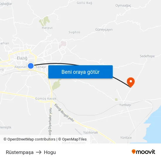 Rüstempaşa to Hogu map
