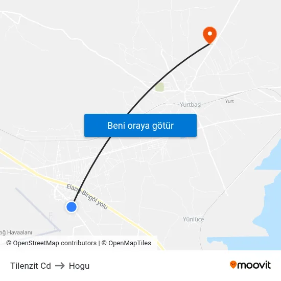 Tilenzit Cd to Hogu map