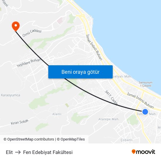 Elit to Fen Edebiyat Fakültesi map