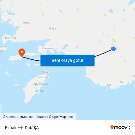 Elmalı to Datã§A map