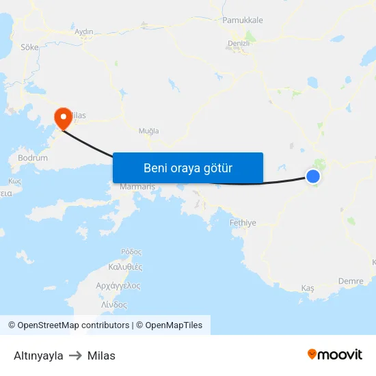 Altınyayla to Milas map