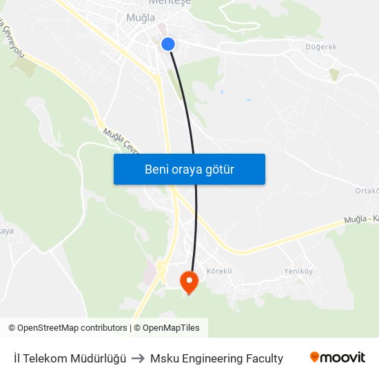 İl Telekom Müdürlüğü to Msku Engineering Faculty map