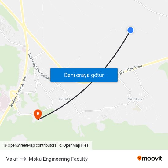 Vakıf to Msku Engineering Faculty map