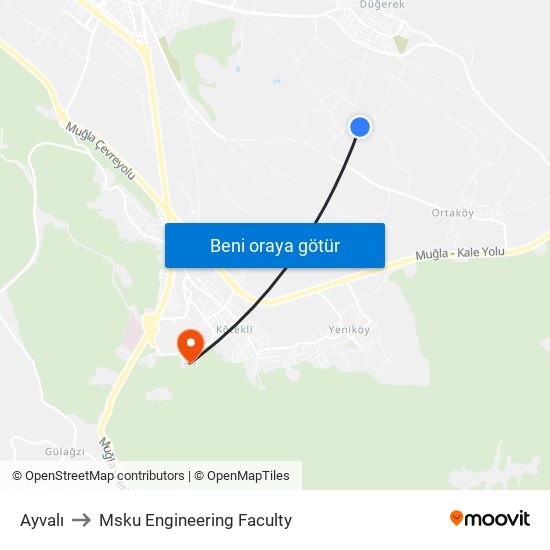 Ayvalı to Msku Engineering Faculty map