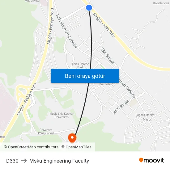 D330 to Msku Engineering Faculty map