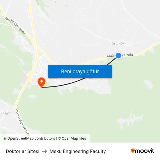 Doktorlar Sitesi to Msku Engineering Faculty map