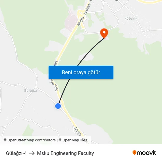 Gülağzı-4 to Msku Engineering Faculty map