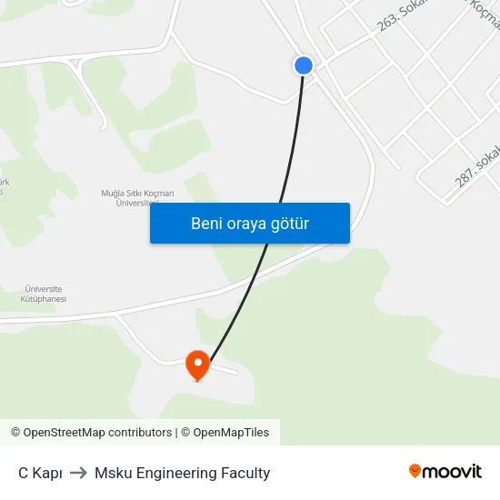 C Kapı to Msku Engineering Faculty map