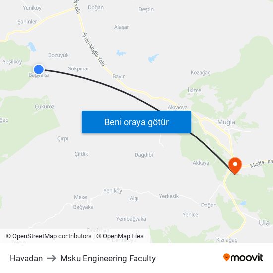 Havadan to Msku Engineering Faculty map