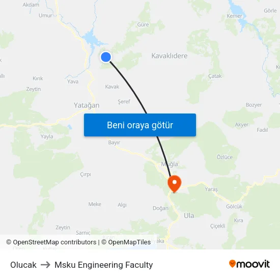 Olucak to Msku Engineering Faculty map