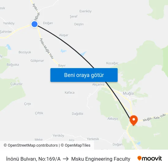 İnönü Bulvarı, No:169/A to Msku Engineering Faculty map