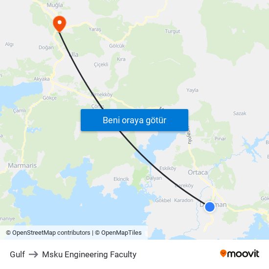 Gulf to Msku Engineering Faculty map