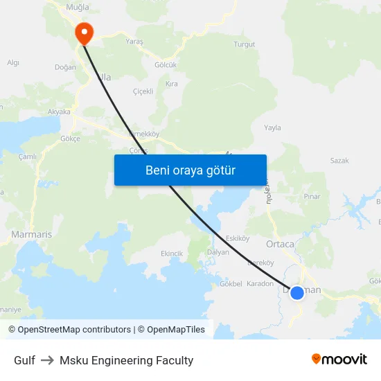 Gulf to Msku Engineering Faculty map