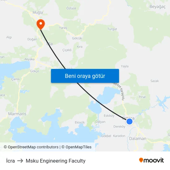 İcra to Msku Engineering Faculty map