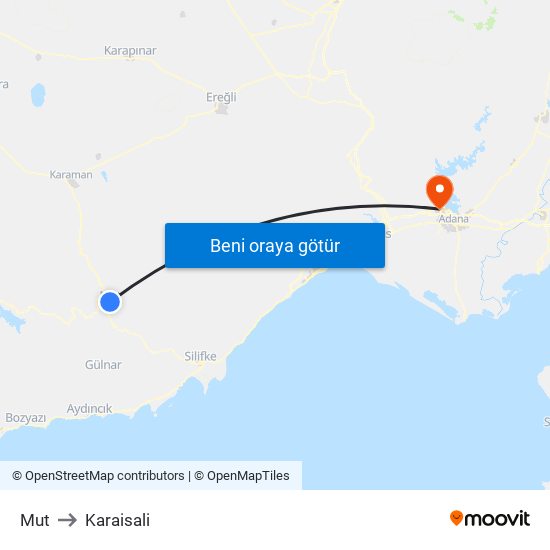 Mut to Karaisali map
