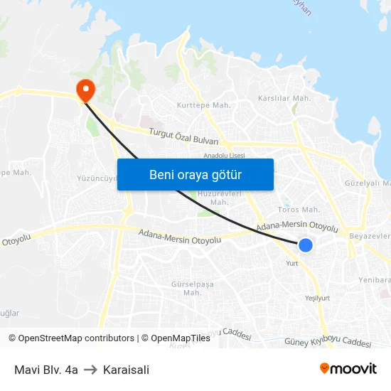 Mavi Blv. 4a to Karaisali map