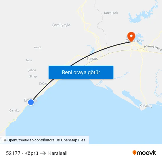 52177 - Köprü to Karaisali map