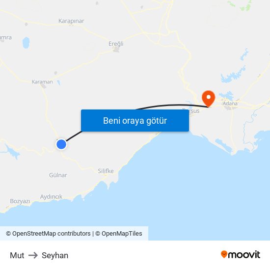 Mut to Seyhan map