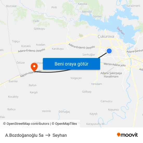 A.Bozdoğanoğlu 5a to Seyhan map