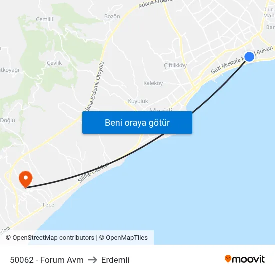 50062 - Forum Avm to Erdemli map