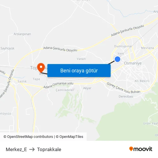 Merkez_E to Toprakkale map