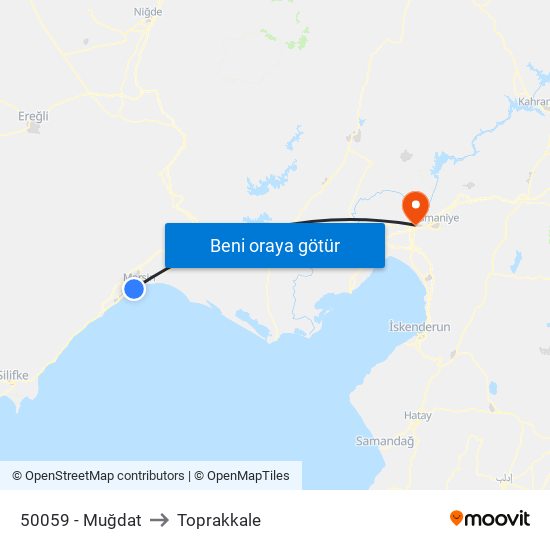 50059 - Muğdat to Toprakkale map