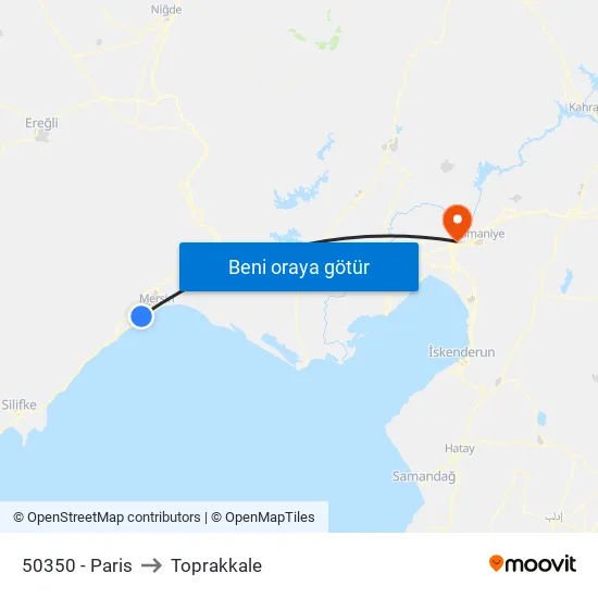 50350 - Paris to Toprakkale map