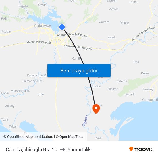 Can Özşahinoğlu Blv. 1b to Yumurtalık map