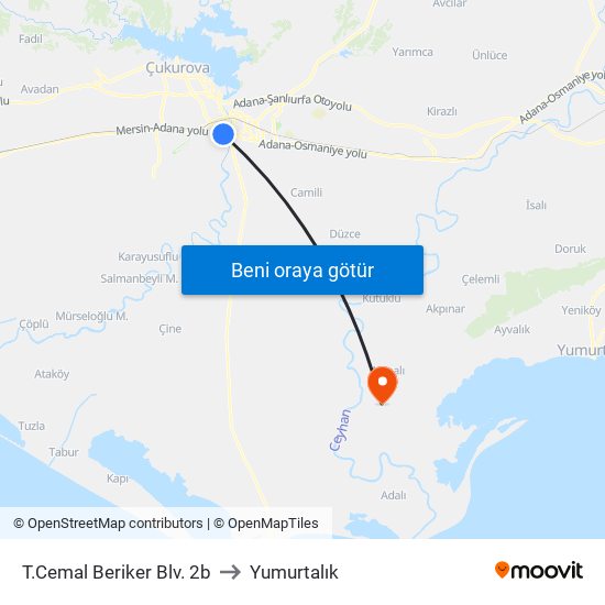 T.Cemal Beriker Blv. 2b to Yumurtalık map