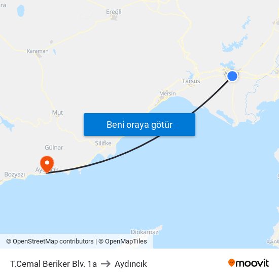 T.Cemal Beriker Blv. 1a to Aydıncık map