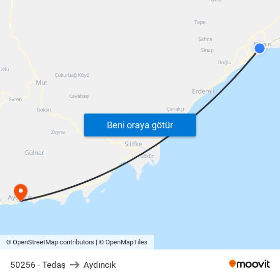 50256 - Tedaş to Aydıncık map