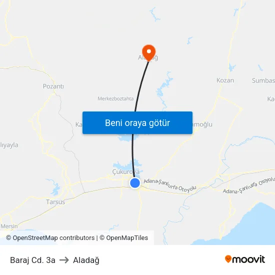 Baraj Cd. 3a to Aladağ map