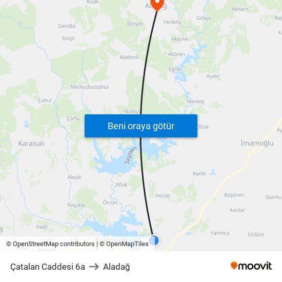 Çatalan Caddesi 6a to Aladağ map