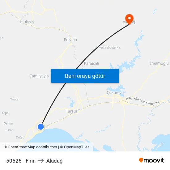 50526 - Fırın to Aladağ map