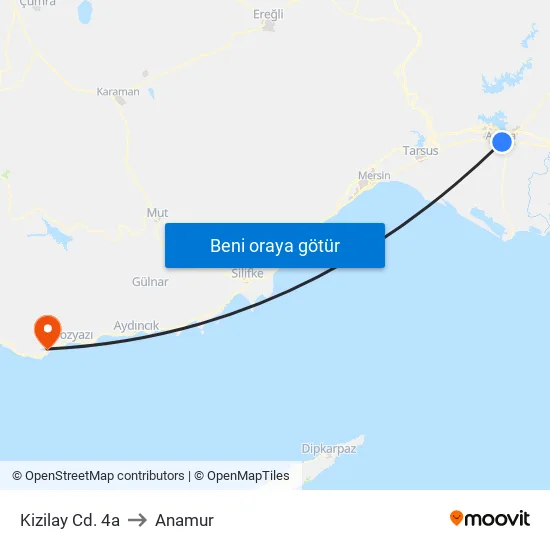 Kizilay Cd. 4a to Anamur map