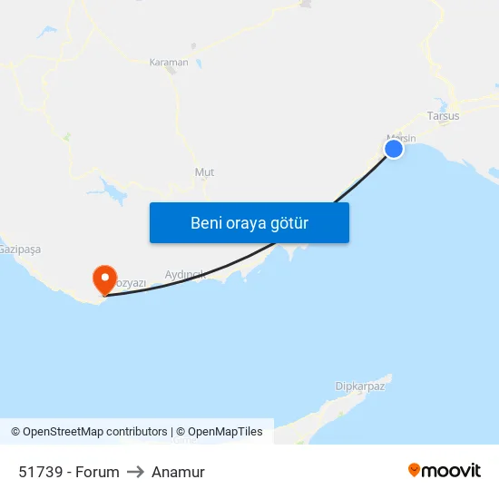 51739 - Forum to Anamur map