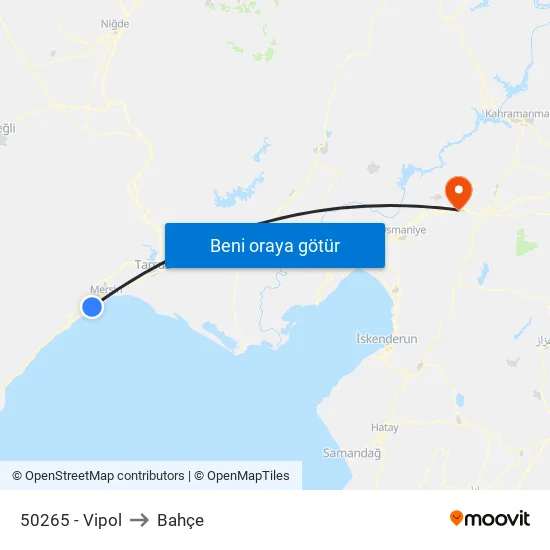 50265 - Vipol to Bahçe map