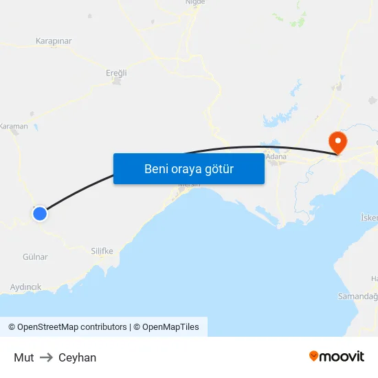 Mut to Ceyhan map