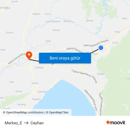 Merkez_E to Ceyhan map