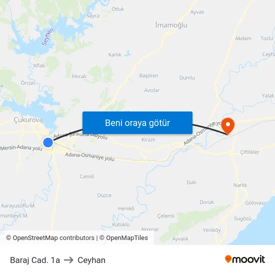 Baraj Cad. 1a to Ceyhan map