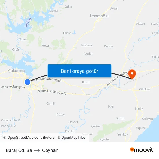 Baraj Cd. 3a to Ceyhan map