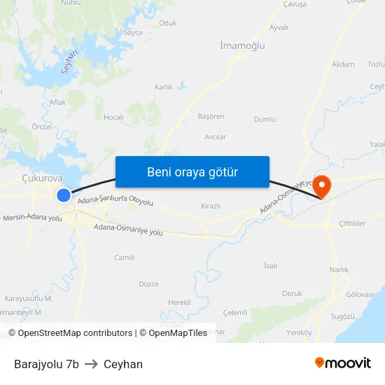 Barajyolu 7b to Ceyhan map