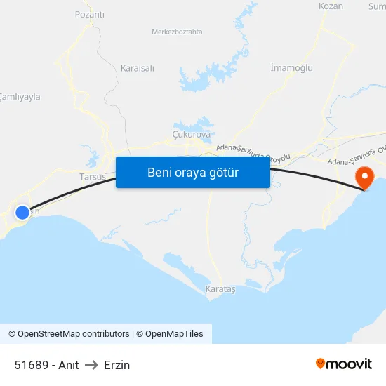 51689 - Anıt to Erzin map