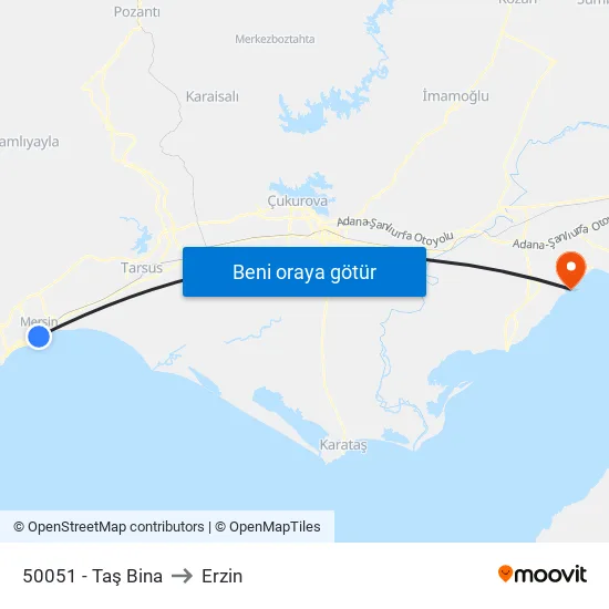 50051 - Taş Bina to Erzin map