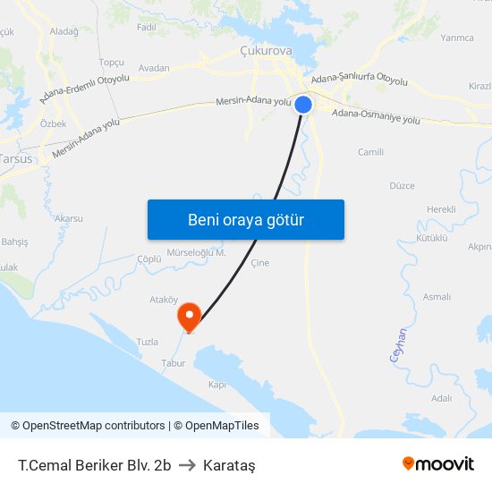 T.Cemal Beriker Blv. 2b to Karataş map
