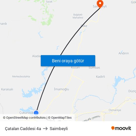 Çatalan Caddesi 4a to Saimbeyli map