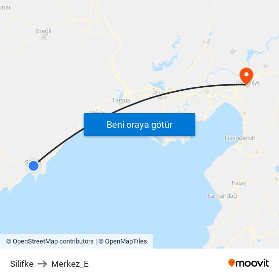 Silifke to Merkez_E map